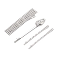 Set de horquillas geométricas plateadas con pedrería y un detalle de concha marina - Conjunto de Joyas Plateado