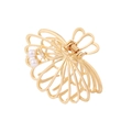 Pinza per capelli in metallo dorato traforato con perle eleganti e pietre di zircone - Oro