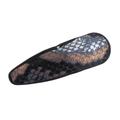 Vista dettagliata della texture in ecopelle a serpente sulla clip per capelli vintage - Stile Serpente Nero Bronzo Blu (B Leopardo)