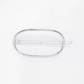Minimalist silver oval alloy hair clip with smooth polished metallic finish for women - Silver Oval Style