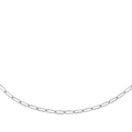 Collana a catena a graffetta in argento minimalista per donna con maglie rettangolari lunghe - 45cm / Argento