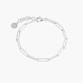 Collana chic a maglie graffetta argento da donna con chiusura a moschettone regolabile - 17cm / Argento