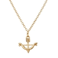 Golden alloy necklace featuring a detailed bow and arrow pendant on an O-chain link - Bow and Arrow Style (Anchor)