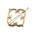 Minimalist gold alloy hair clip featuring a hollow four-leaf clover geometric design - Antique Gold Clover Style