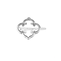 Minimalist silver alloy hair clip featuring a hollow clover pattern on a white background - Antique Silver Clover Style