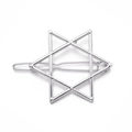 Minimalist bright silver alloy hair clip featuring a hollow hexagonal star design - Silver Hexagram Style