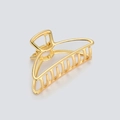 Polished gold metal hair claw clip with strong spring and minimalist alloy design - Semi-Arc Claw Style (H49) / Bright Gold