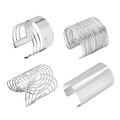 Lot de quatre bracelets joncs polis argentés au design métallique géométrique épuré - Style 1 Argent