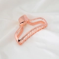 Eleganter roségoldener Haarclip aus Metall mit minimalistischem geometrischem Hohl-Design - Roségold