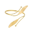 Brazalete de brazo en espiral con hoja dorada estilo griego de metal texturizado y diseño doble - Dorado