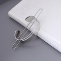 Bastoncino per capelli minimalista in metallo argentato lucido a forma di semicerchio - Argento