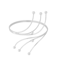 Detailed close-up of multilayer silver arm cuff featuring open wrap design and round beads - Round Bead Style / Silver