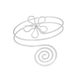 Détail du bracelet de bras fleuri en argent avec cristal et design en spirale élégant - Style Strass Argenté