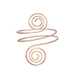 Detail of rose gold geometric spiral upper arm cuff with adjustable wrap-around design - A9 Rose Gold