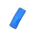 Primer plano de la pinza de pelo de gel azul translúcido con forma rectangular suave - Azul