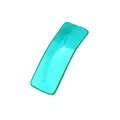 Close-up of a translucent light green PU leather hairpin showing smooth texture and finish - Translucent Teal Style (Teal)