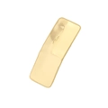 Close-up of a rectangular gold metal hair clip with a minimalist polished mirror finish - Mirror Gold Metallic Style (Golden)