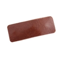 Minimalist rectangular PU leather hair clip with retro brown leopard texture finish - Brown Leather Rectangle (Rectangle Brown)