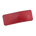 Rectangle hair clip featuring deep red PU leather with a vintage natural texture finish - Red Leather Rectangle (Rectangle Red)