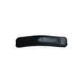 Minimalist black PU leather leopard pattern hair clip with textured stitching details - Narrow Black Leather Strip (Narrow Square Black)