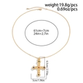 Detail showing cross pendant dimensions with colorful stones and vintage texture - Gold Vintage Cross (06923)
