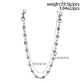 Catena da uomo punk hip hop con ciondoli a ragno in metallo argento lunghezza 55cm - Argento Antico