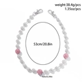 Catena per pantaloni con sfere di strass rosa e argento con chiusura a moschettone uomo - Argento & Rosa