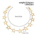 Catena per pantaloni hip-hop dorata con stelle a pentagramma, chiusure a moschettone, 59 cm - Oro (01808)