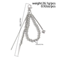 Silberne Hip-Hop-Hosenkette Schlüsselanhänger mit Herz und Kegelanhängern 19cm - Silber (White K-01938)