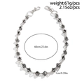 Catena per portafoglio punk 60cm in metallo argento con maglie a rilievo da uomo - Argento Antico