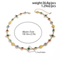 Collier hip-hop rétro avec pierres précieuses colorées et strass blancs en finition dorée - Collier / Doré