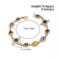 Bracelet rétro pour homme avec pierres colorées, base dorée et accents en cristal - Bracelet / Doré