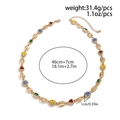 Golden hip hop necklace with multicolor rhinestones and coffee bean link chain style - Gold Necklace (07391)