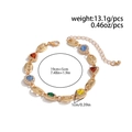 Hip hop style gold bracelet with colorful rhinestones and adjustable lobster clasp - Gold Bracelet (02993)