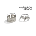 Two-piece silver four-pointed star ring set with hollow engraving for men hip hop style - Four Pointed Star Open Ring Set (06708)