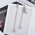 Orecchini asimmetrici a farfalla in argento S925 con pendenti in cristallo scintillante - Farfalla asimmetrica