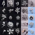 Collection de broches fleurs et libellules en alliage avec perles et zircons brillants - Style Aléatoire