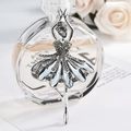Spilla ballerina elegante con strass grigi e cristalli a goccia su boccetta di profumo - Nero