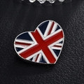 Broche en émail en forme de cœur motif drapeau britannique avec finition argentée - 3-Cœur Union Jack