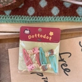 Cute set of four cartoon rabbit hair clips for girls in pink and sky blue colors - Hair Clip / Pink + Green Puppy