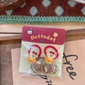 Cartoon dog hair tie set of 4 pieces for girls with cute resin puppy charms - Hair Tie / Red + Coffee Puppy
