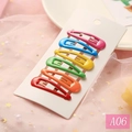 Set de 6 pinzas BB de colores brillantes con acabado de aceite para niñas en tarjeta - Rainbow Bright Color Series (A06)