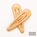 Paire de barrettes à cheveux goutte d'eau de 5 cm en orange abricot mat élégant et chic - Style Goutte d'Eau (B043) / Orange Clair (B043)