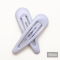 Paire de barrettes BB en métal violet clair pastel avec motif à rayures évidées - Light Purple (B044)