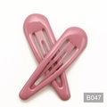 Set of two pastel pink teardrop BB hair clips with smooth gloss finish for girls - Waterdrop Style (B047) / Dusty Rose (B047)