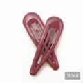 Paire de barrettes BB rose foncé brillantes en forme de goutte avec fini laqué - Style Goutte d'Eau (B048)