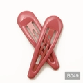 Pair of 5cm water drop metal hair clips in dusty rose pink with glossy finish - Dark Red Bean (B049)