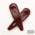 Pair of dark red snap clips for kids with smooth candy color finish in b052 style - Waterdrop Style (B052)