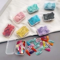 Set of 50 colorful candy-colored teardrop snap hair clips in transparent storage boxes - Mixed Colors Mini Style