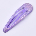 5cm lila Glitzer-Haarspange mit funkelnden Pailletten und Tropföl-Finish für Mädchen - Lila Glitzer (3#)